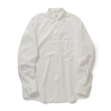 YOKE / ヨーク | Cotton Silk Twill Garment-dyed Loosed Shirt - White