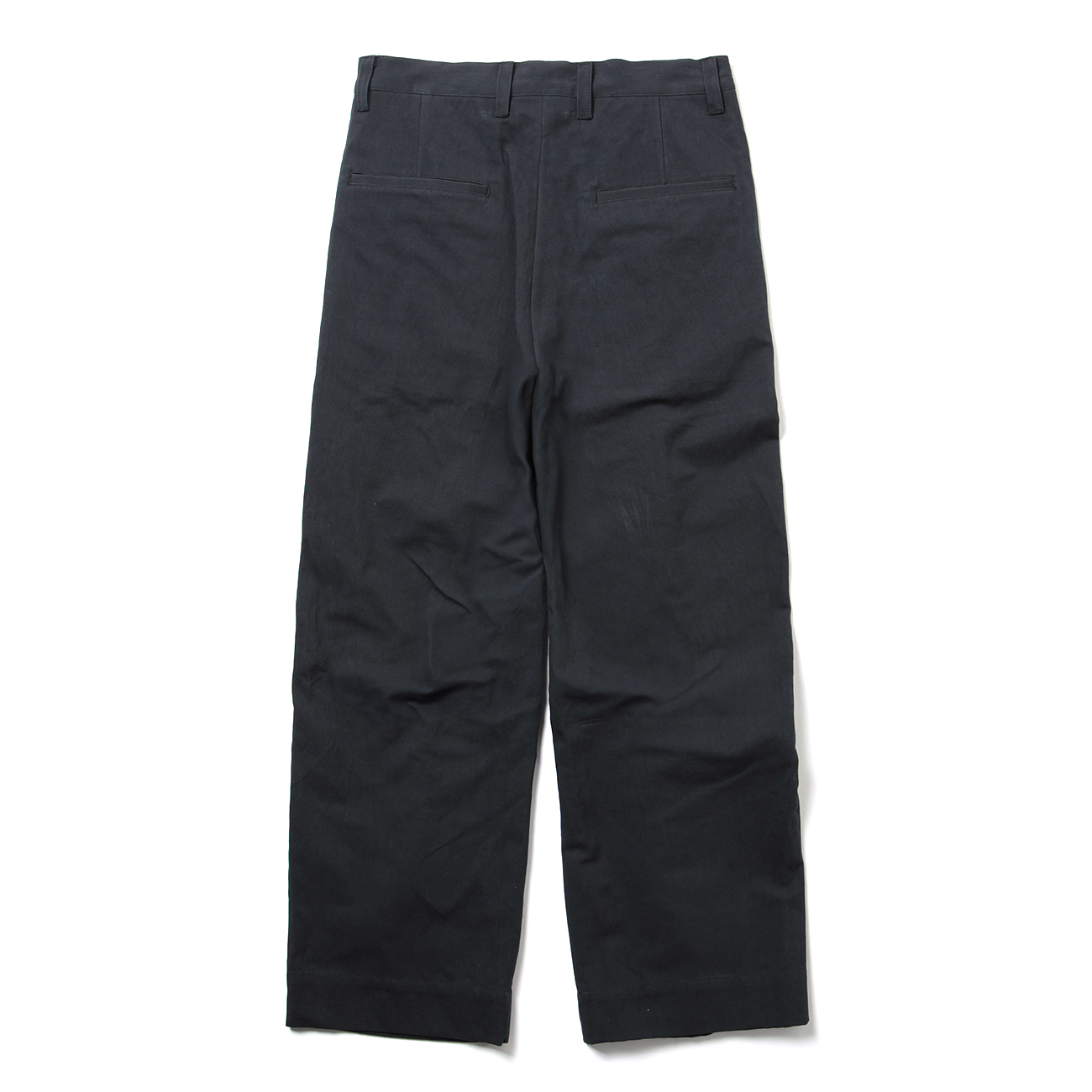 URU / ウル | COTTON LINEN CANVAS - INVERTED PLEATS PANTS - D.Navy