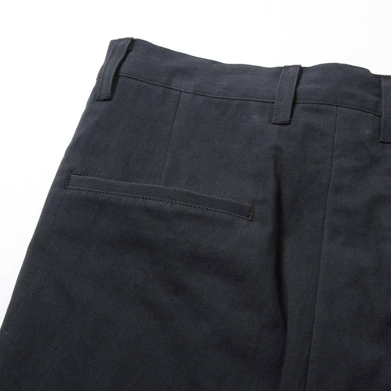 URU / ウル | COTTON LINEN CANVAS - INVERTED PLEATS PANTS - D.Navy