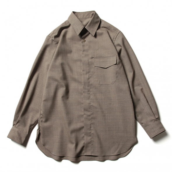 URU / ウル | WOOL TROPICAL / FLY FRONT L/S SHIRTS - Beige | 通販 