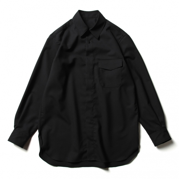 URU / ウル | WOOL TROPICAL / FLY FRONT L/S SHIRTS - Navy | 通販 - 正規取扱店 |  COLLECT STORE / コレクトストア