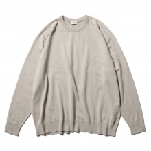 URU / ウル | COTTON LINEN / CREW NECK OVER KNIT - L.Gray | 通販
