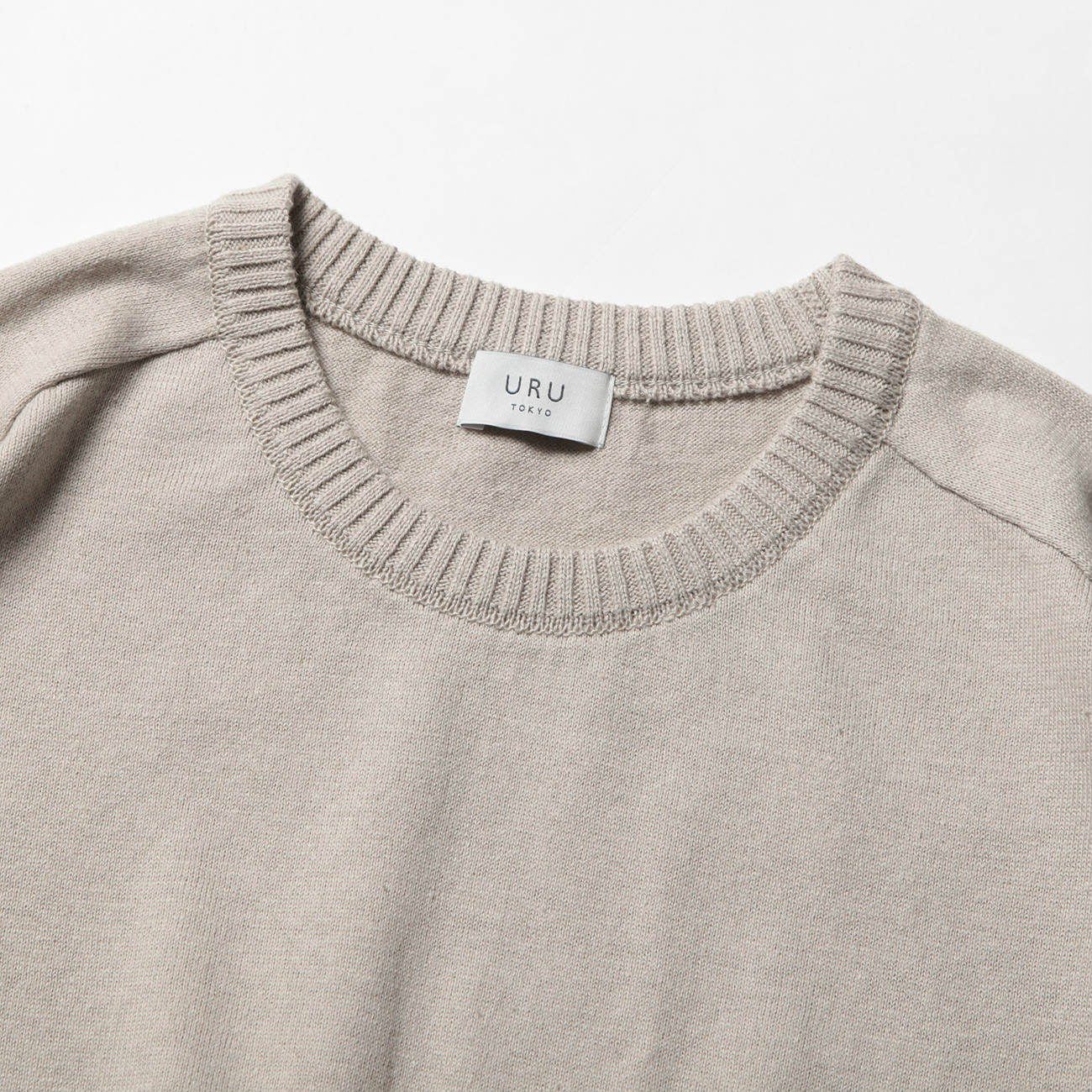 URU / ウル | COTTON LINEN / CREW NECK OVER KNIT - L.Gray | 通販