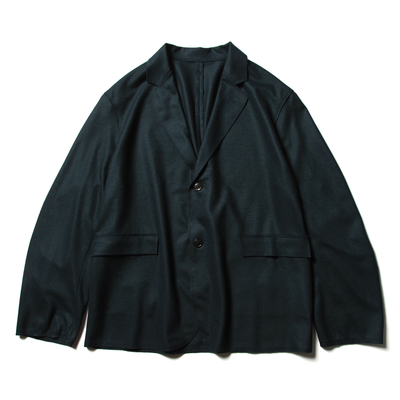 WOOL JERSEY / 2 BUTTON JACKET - D.Green