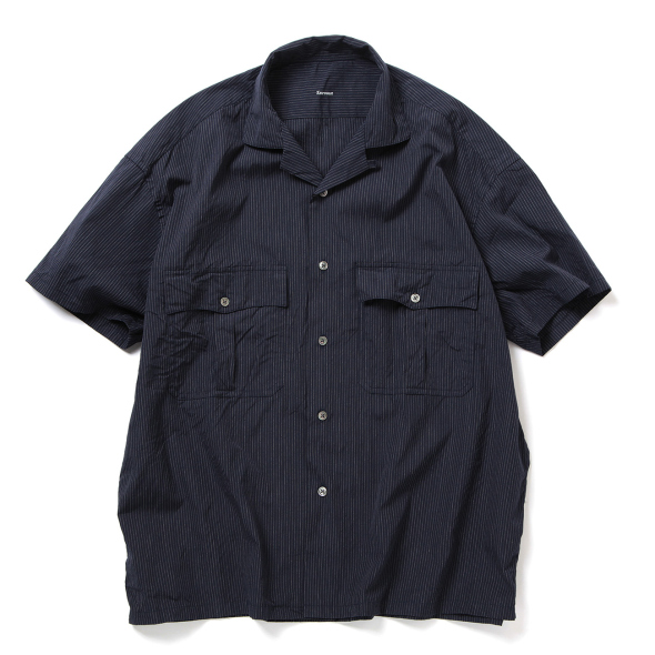 KEROUAC PIN STRIPE SHIRT - Navy