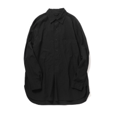 blurhmsROOTSTOCK / ブラームスルーツストック | Hard Twist Chambray Grandpa Shirt - Black