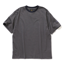 Needles / ニードルズ | S/S Crew Neck Tee - Cotton Stripe Jersey - Navy/Mocha