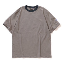 Needles / ニードルズ | S/S Crew Neck Tee - Cotton Stripe Jersey - Navy/Beige