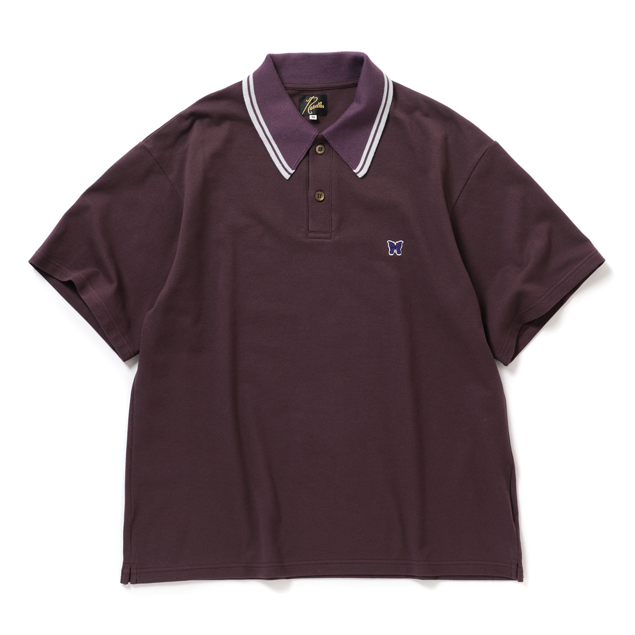 Needles ポロシャツ L 紫　千鳥柄 Needles / ニードルズ | Regular Collar Polo - Cotton Pique - Purple