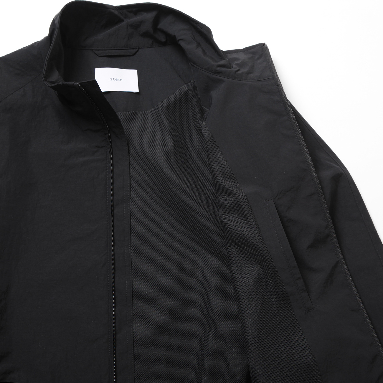 WINDBREAKER STAND COLLAR JACKET - Black