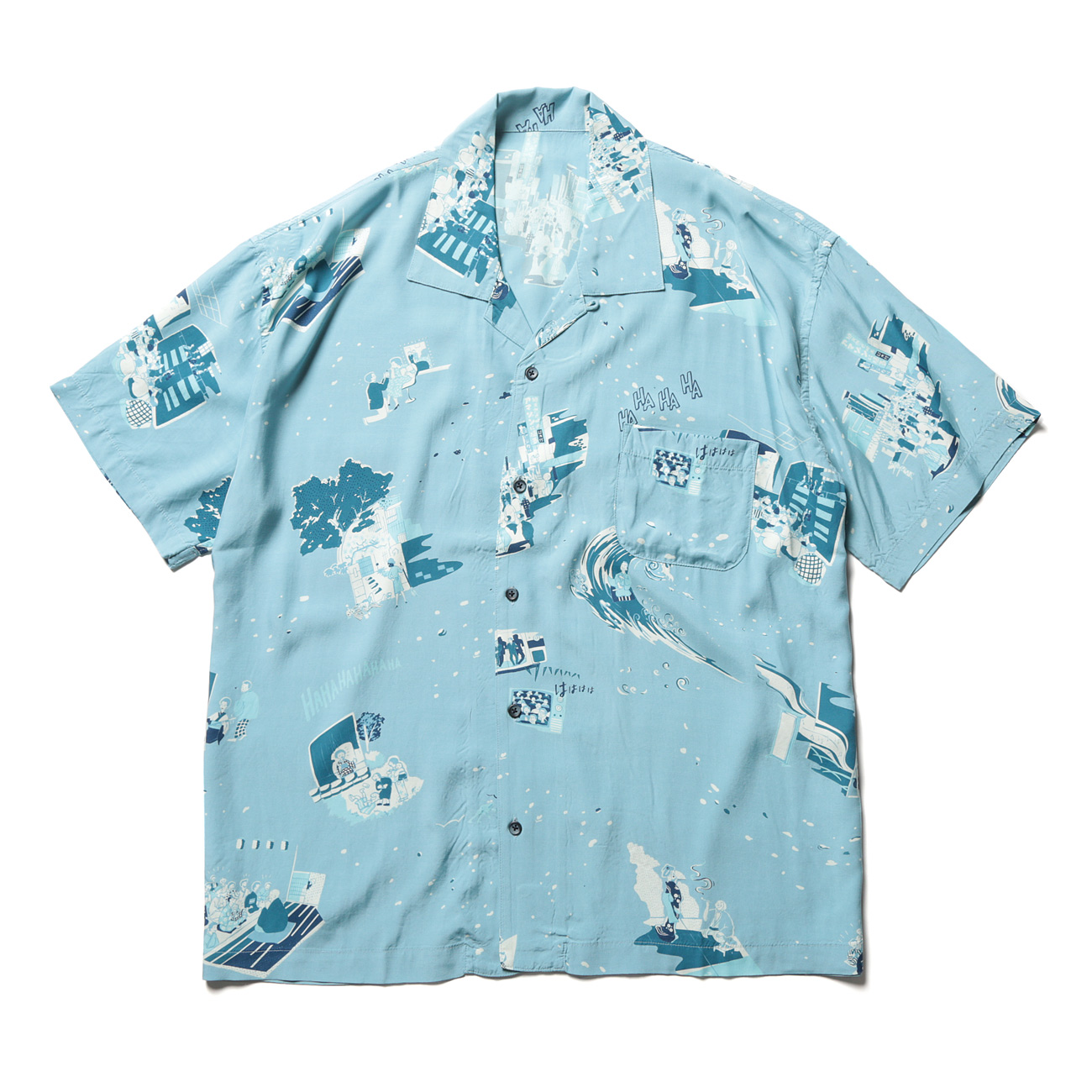 SHOWFOLK ALOHA SHIRT - Blue