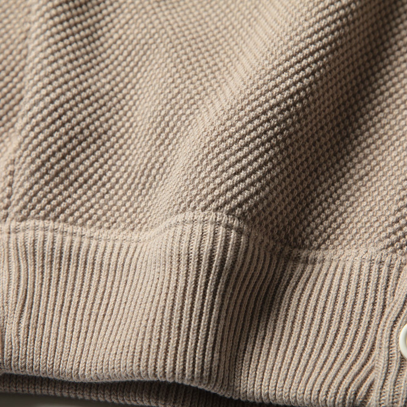 crepuscule / クレプスキュール | Moss stitch V/N cardigan - Beige