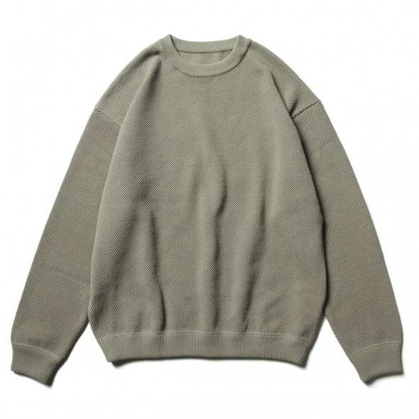 crepuscule / クレプスキュール | Moss stitch L/S sweat - Green