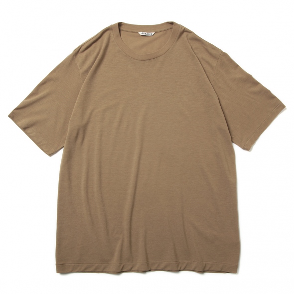 AURALEE / オーラリー | SUPER SOFT WOOL JERSEY TEE (メンズ) - Khaki