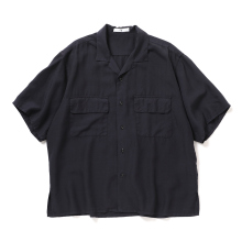 Y / ワイ (YLEVE / イレーヴ) | TENCEL POPLIN OPEN COLLAR SH - Navy