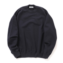 Y / ワイ (YLEVE / イレーヴ) | ORGANIC COTTON BLEND HEAVY WEIGHT FLEECE CREW NECK - Navy