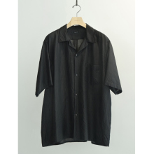COMOLI / コモリ | ウールシルク 半袖オープンカラーシャツ - Brown