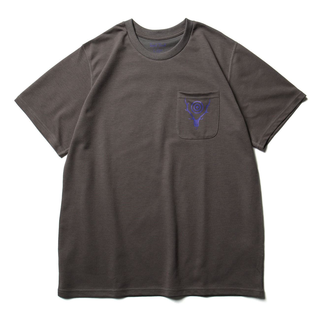 S/S Round Pocket Tee - Circle Horn - Charcoal