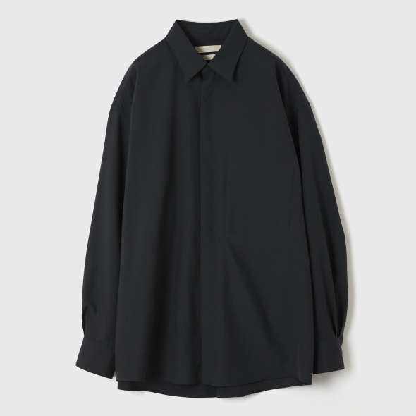 COVERED LOOSE FIT SHIRT - Dusty Navy