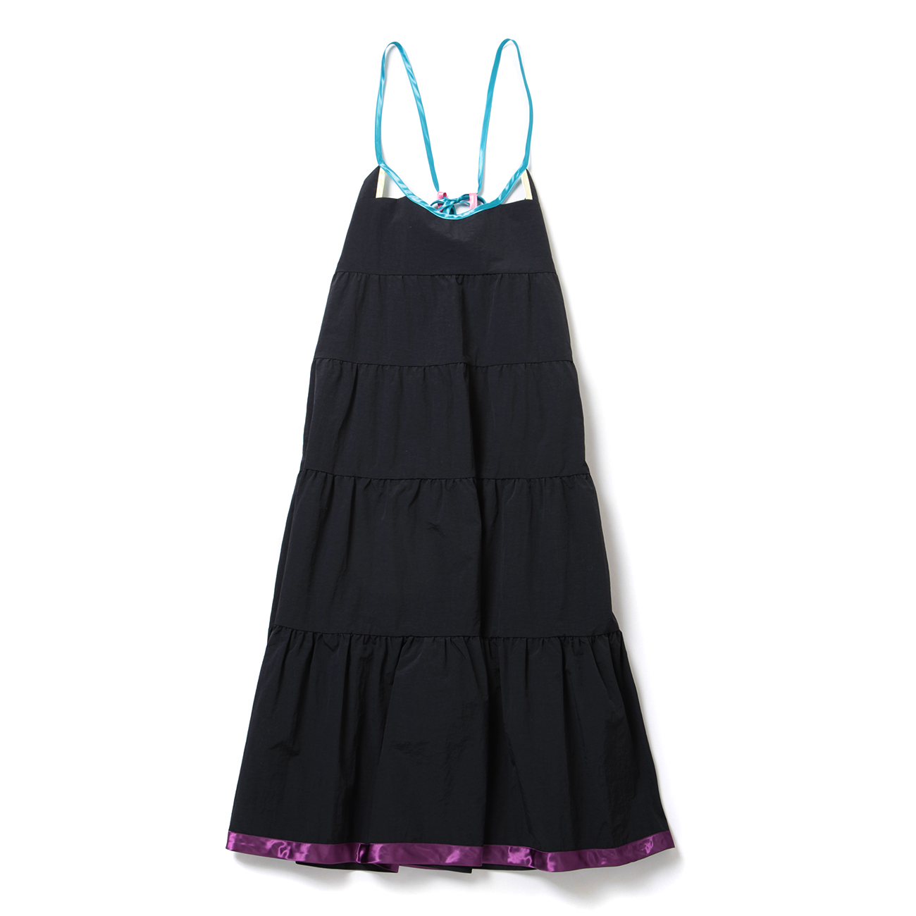 Color Tapes Dress - Black