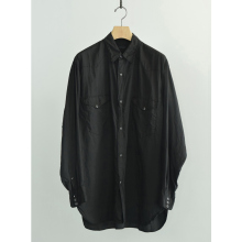 COMOLI / コモリ | シルク製品染 ウエスタンシャツ - Black