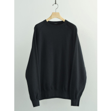 COMOLI / コモリ | LWコットン裏毛 クルーネック - Black