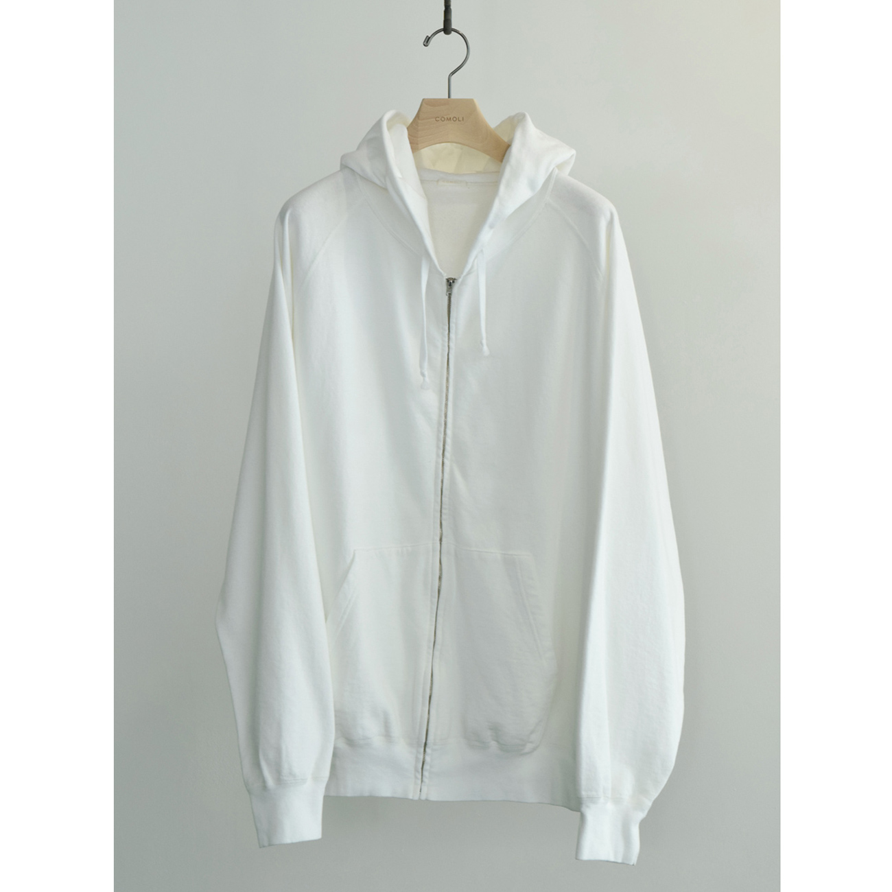 COMOLI / コモリ | LWコットン裏毛 ジップパーカ - White | 通販