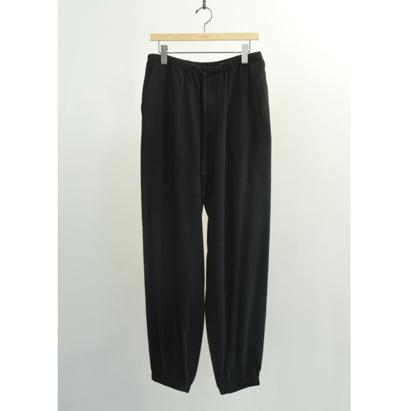 COMOLI / コモリ | シルクネップ ドローストリングパンツ - Black