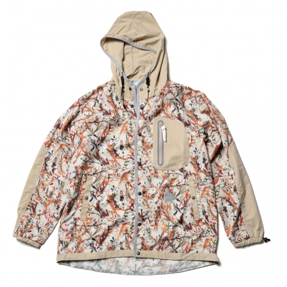 and wander / アンドワンダー | printed vent hoodie - Beige | 通販