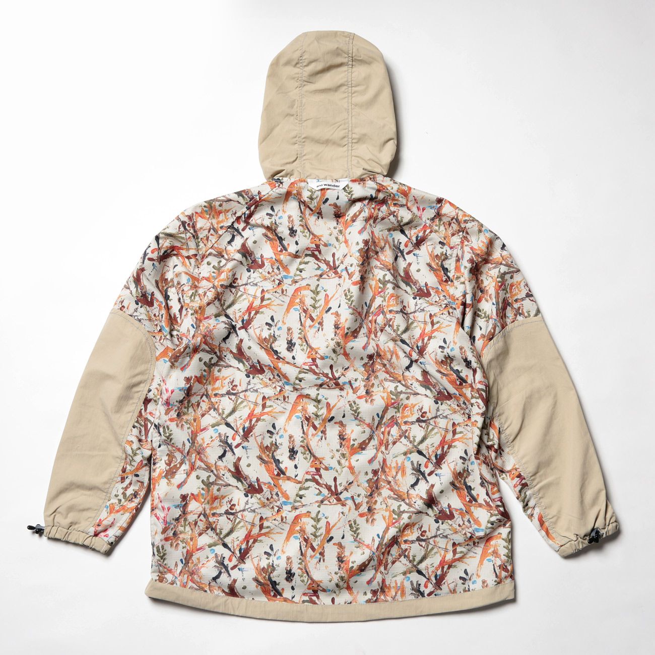 and wander / アンドワンダー | printed vent hoodie - Beige | 通販