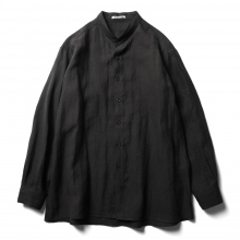 AURALEE / オーラリー | LINEN GABARDINE BAND COLLAR SHIRTS (メンズ) - Black | 通販 -  正規取扱店 | COLLECT STORE / コレクトストア