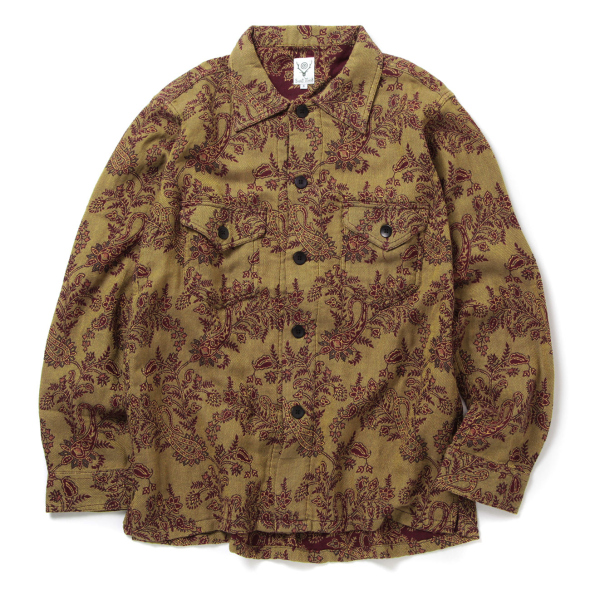 Smokey Shirt - Cotton Jacquard / Paisley - Green