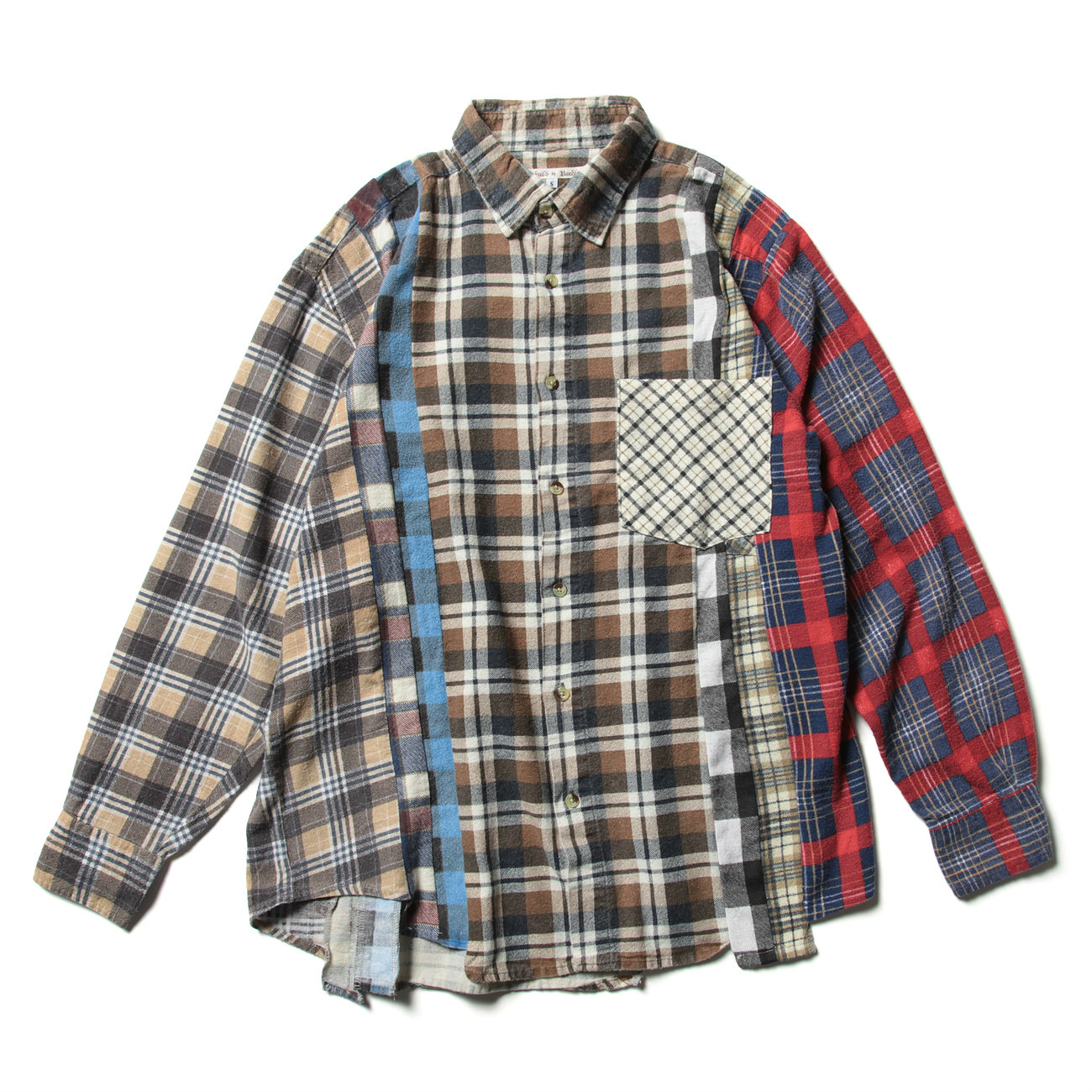 Rebuild by Needles 7カットジップシャツ 長袖シャツ Vol.4512【Rebuild By Needles：7 Cuts Zipped Wide Shirt】｜AUBERGE