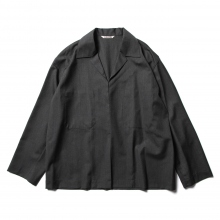 WOOL SILK TROPICAL SHIRTS JACKET (メンズ) - Charcoal Black