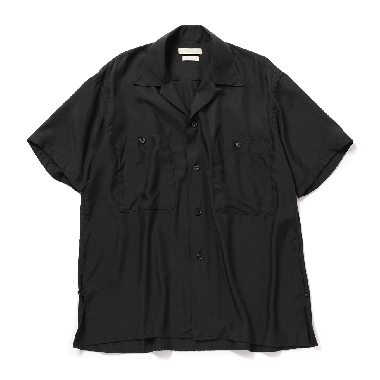 YOKE / ヨーク | CUPRO OPEN COLLAR SHIRT - Black | 通販 - 正規取扱