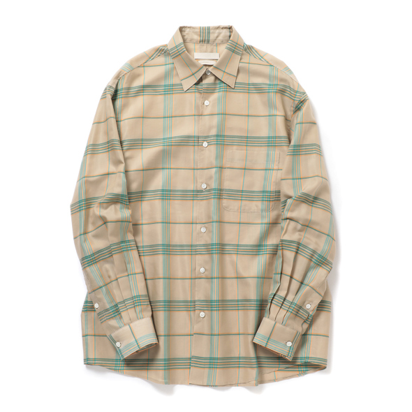 YOKE / ヨーク | PLAID REGULAR COLLAR SHIRT - Beige | 通販 - 正規