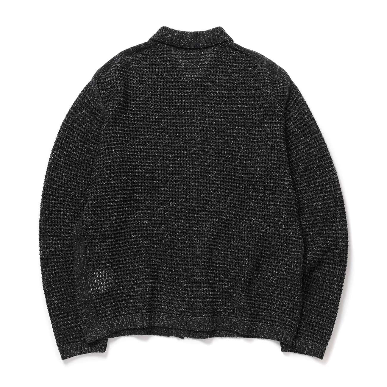 YOKE / ヨーク | MESH KNITTED SHIRT CARDIGAN - Black | 通販