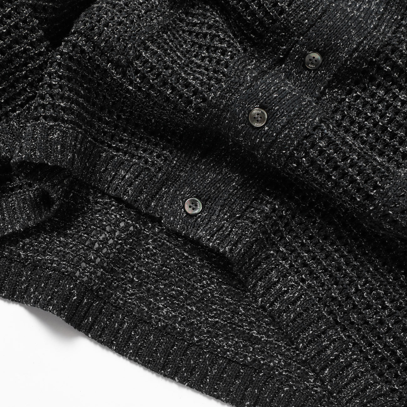 YOKE / ヨーク | MESH KNITTED SHIRT CARDIGAN - Black | 通販 - 正規