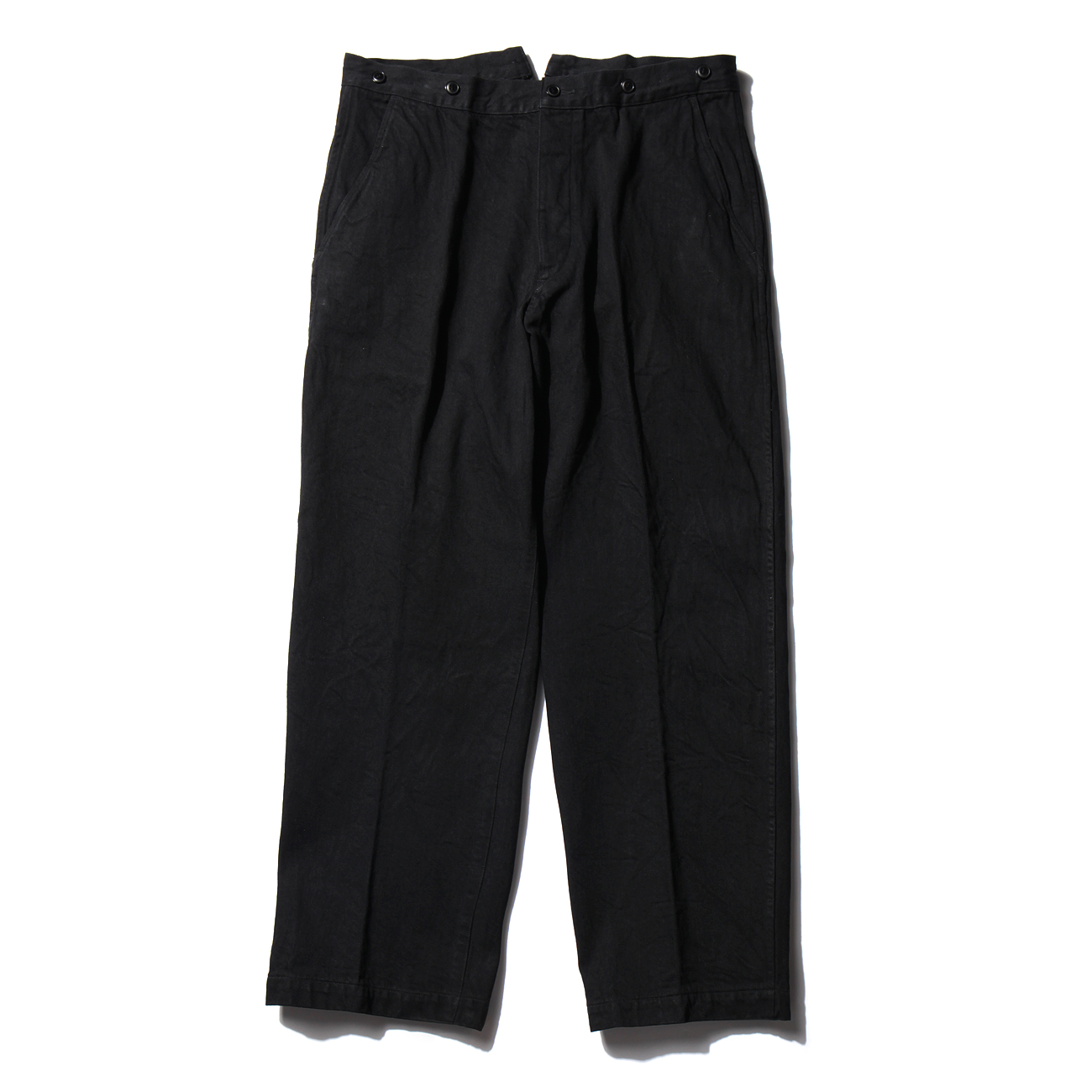 comoli デニムオーバーパンツ black t01-03005 COMOLI (コモリ) デニム オーバーパンツ
