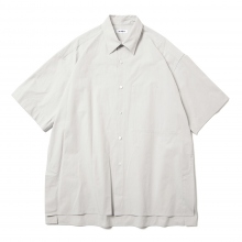 AUBETT / オーベット | ヘビーブロード サイドベント半袖オーバーサイズシャツ - Gray