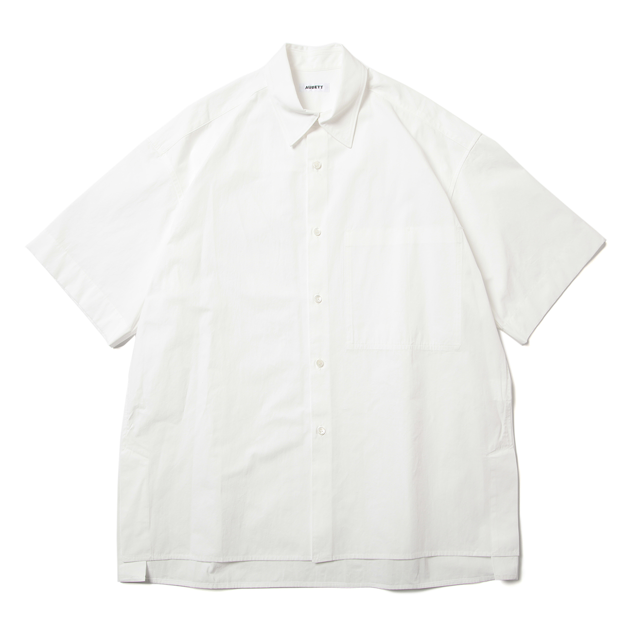 ヘビーブロード サイドベント半袖オーバーサイズシャツ - White