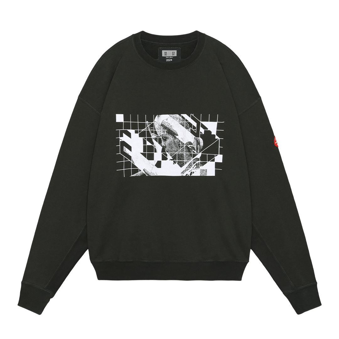 WASHED DIMENSIONS CREW NECK - Black