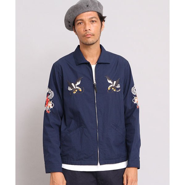 その他 TEN SOUVENIR JKT NAVY L Kapital | Velveteen Souvenir JKT - Raven and Skull - Black