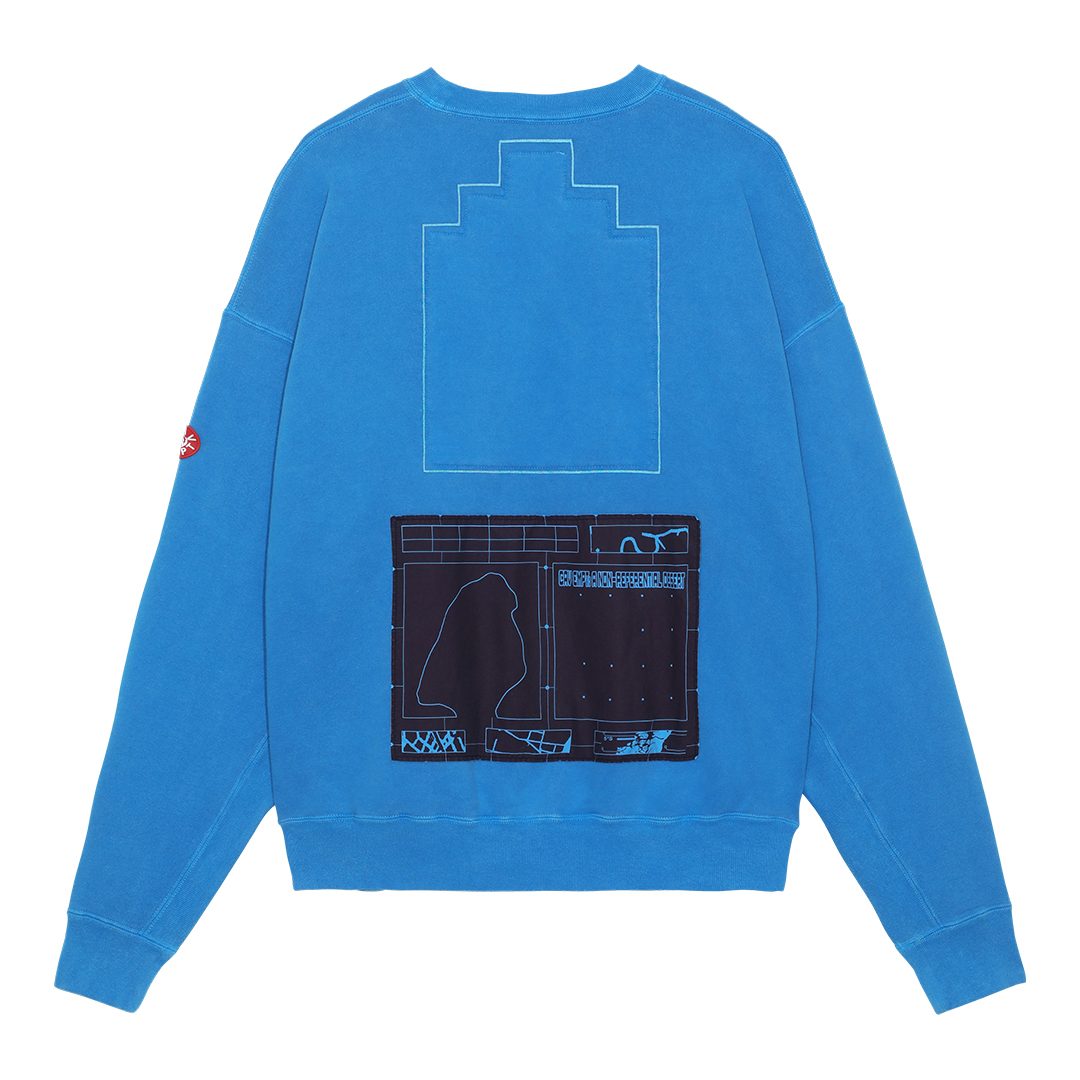 OVERDYE ARRANGEMENT CREW NECK - Blue