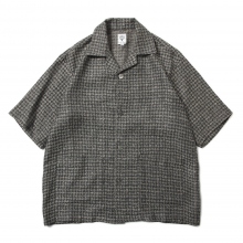 South2 West8 / サウスツーウエストエイト | Cabana Shirt - Linen Fine Pattern Jq. - Charcoal