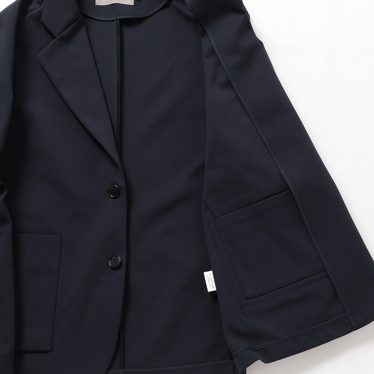 CURLY / カーリー | SOLID DOUBLE-KNIT RAGLAN SLEEVE JACKET - Navy