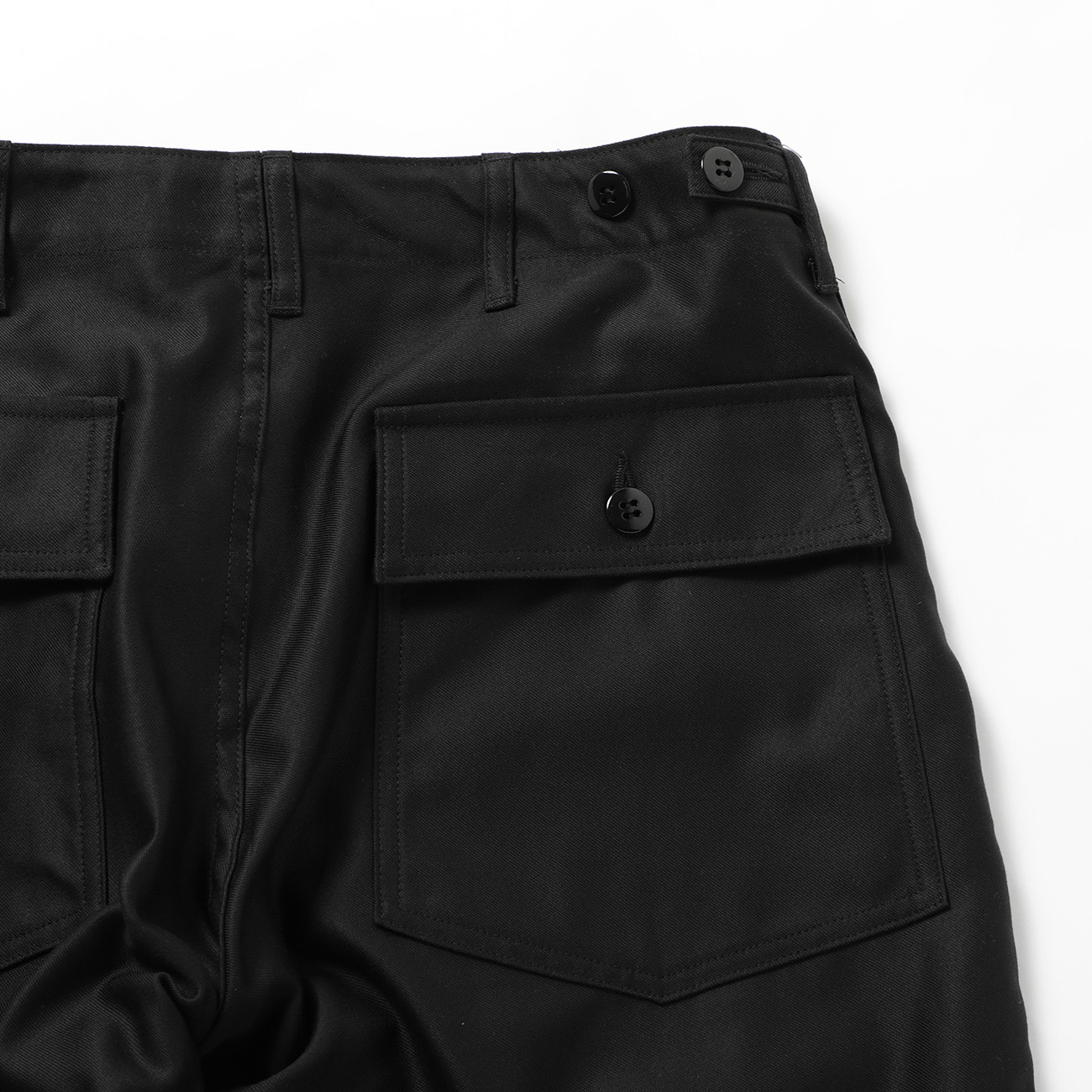INTERIM / インテリム | GIZA BACK SATIN BAKER PANTS - Black