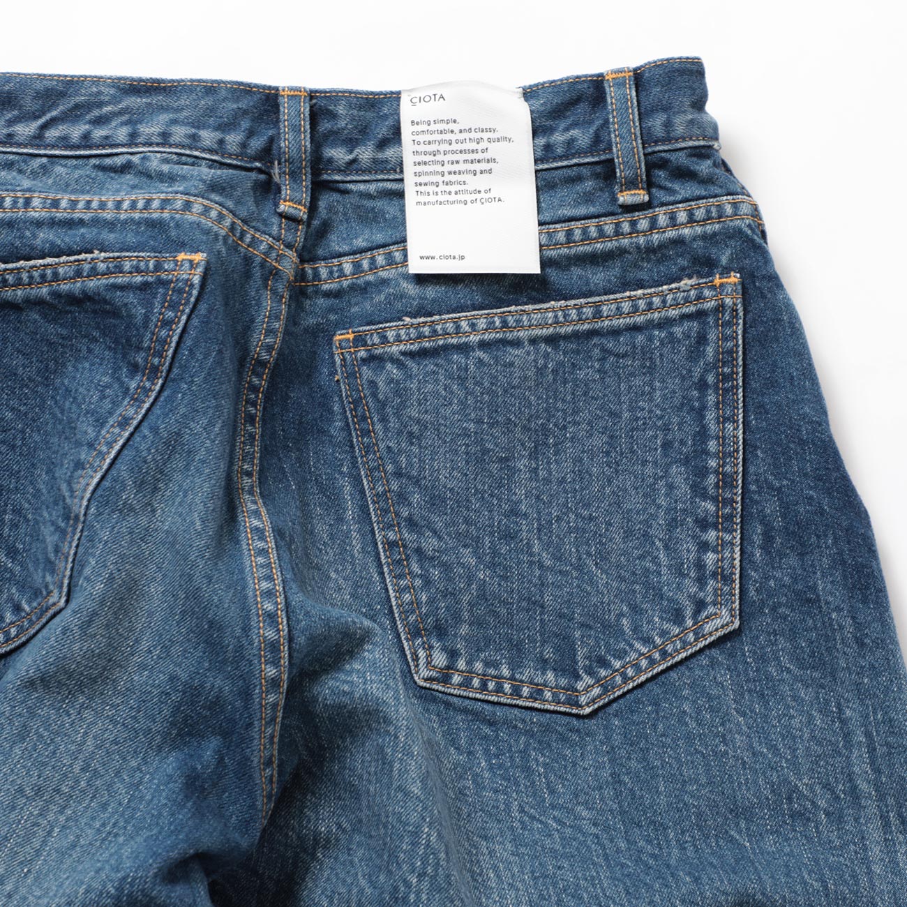 CIOTA / シオタ | Wide Tapered 5 Pocket Pants - Medium Dark Blue