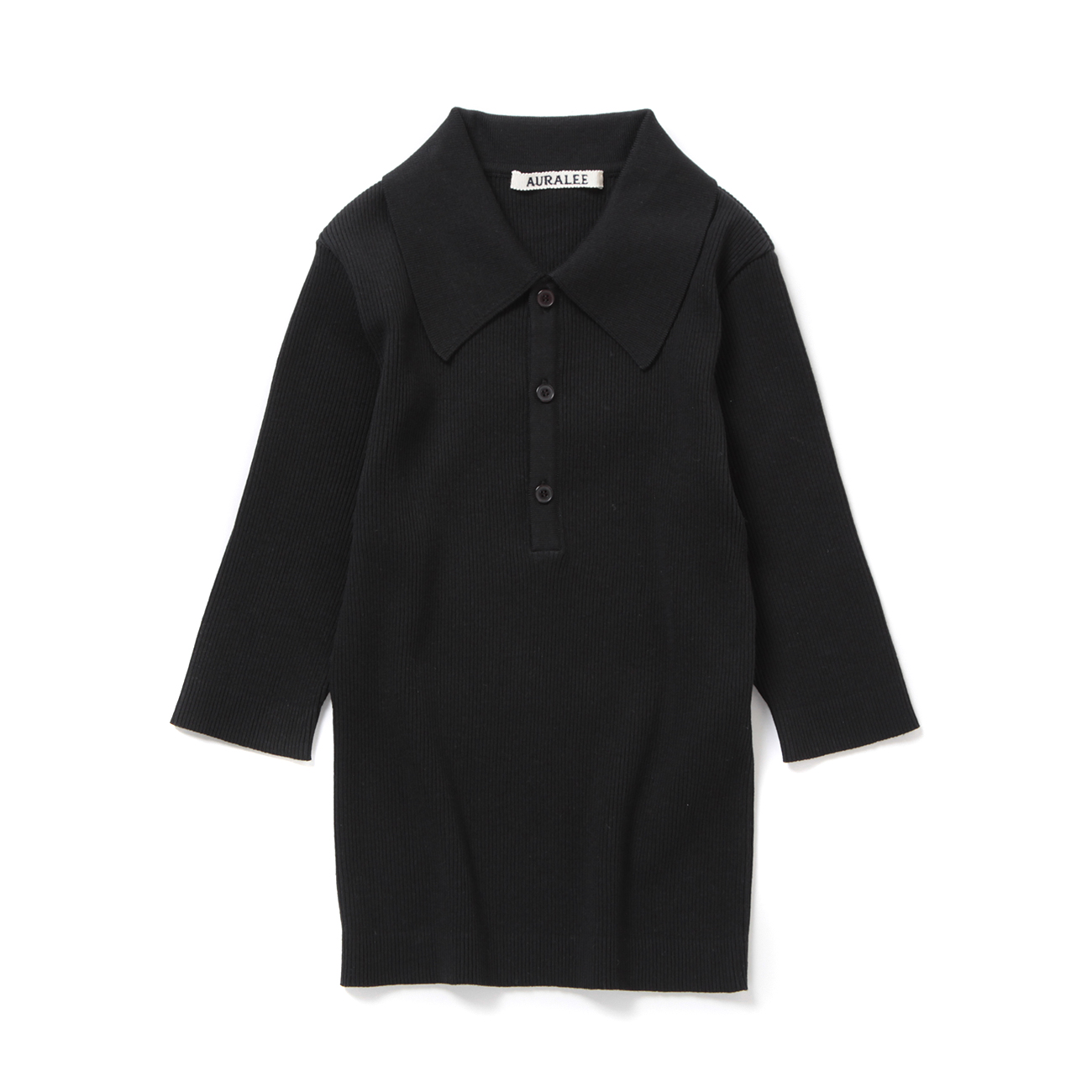 AURALEE / オーラリー | GIZA HIGH GAUGE RIB KNIT POLO (レディース) - Black | 通販 -  正規取扱店 | COLLECT STORE / コレクトストア