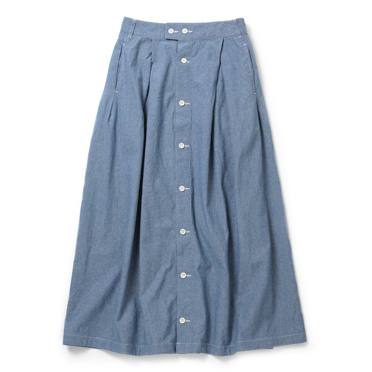 Tuck Skirt - 4.5oz Cotton Chambray (レディース) - Lt.Blue